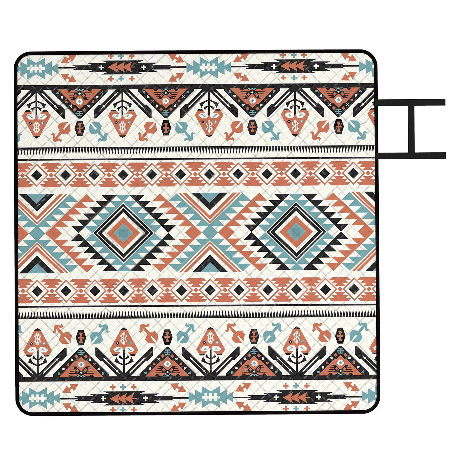 Photo of Outsunny Picnic Blanket, 200x200CM Large Beach Blanket Outdoor Picnic Mat with Integrated Strap for Camping, Mix-Colour in Mix-Colour colour on a white background