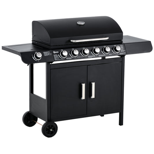 Photo of Outsunny Seven Burner Gas Grill, with Integrated Thermometer and Storage in Storage colour on a white background