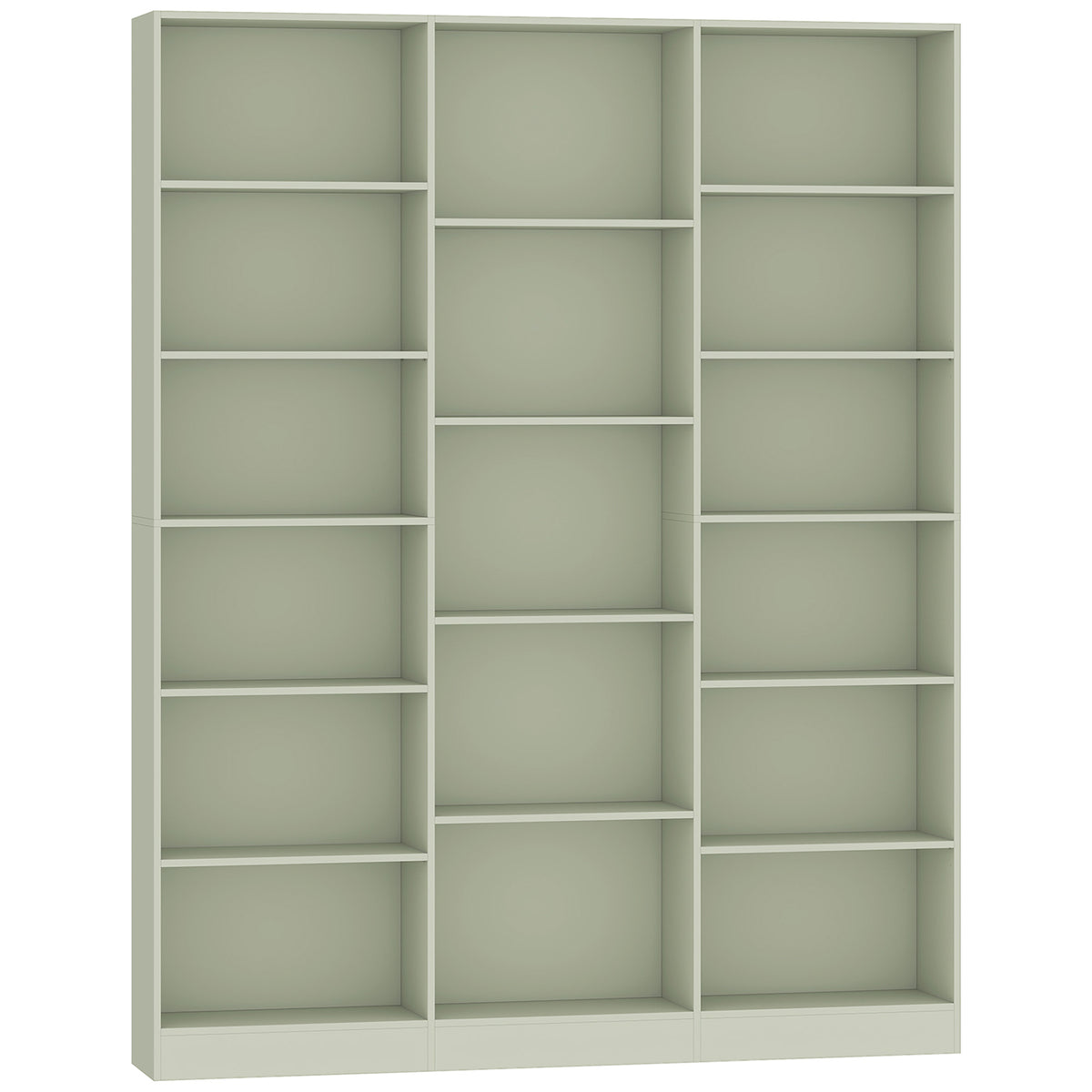 Photo of HOMCOM Bookcase with Open Storage, 6-Tier Bookshelf with Anti-Tipping Hardware, Light Green in Green colour on a white background
