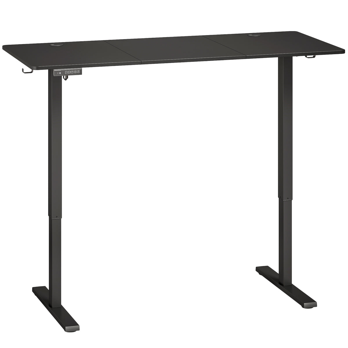 Photo of HOMCOM Standing Desk Memory Control Height Adjustable Desk 2 Cable Holes LED Display Sit Stand Desk Black in Black colour on a white background