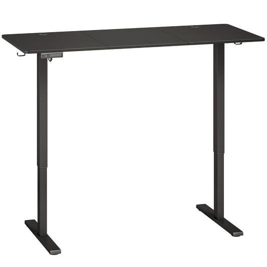 Photo of HOMCOM Standing Desk Memory Control Height Adjustable Desk 2 Cable Holes LED Display Sit Stand Desk Black in Black colour on a white background