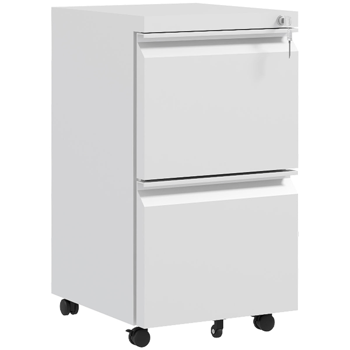 Photo of Vinsetto 2-Drawer Filing Cabinet w/ Adjustable Hanging Bar Lockable File Cabinet White in White colour on a white background