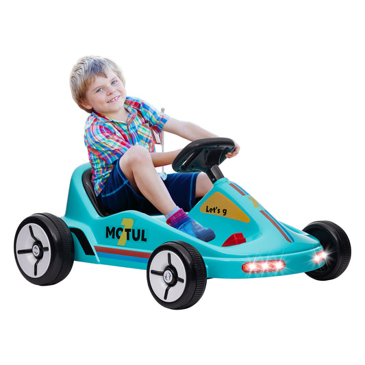 Photo of AIYAPLAY 6V Electric Go Kart for Kids with Music, Light, Horn, for 3-5 Years, Blue in Blue colour on a white background
