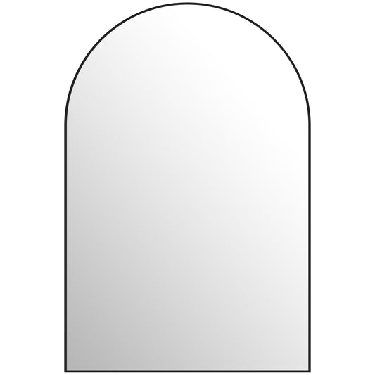 Photo of HOMCOM 60 x 90cm Arched Home Mirror - Black in Black colour on a white background
