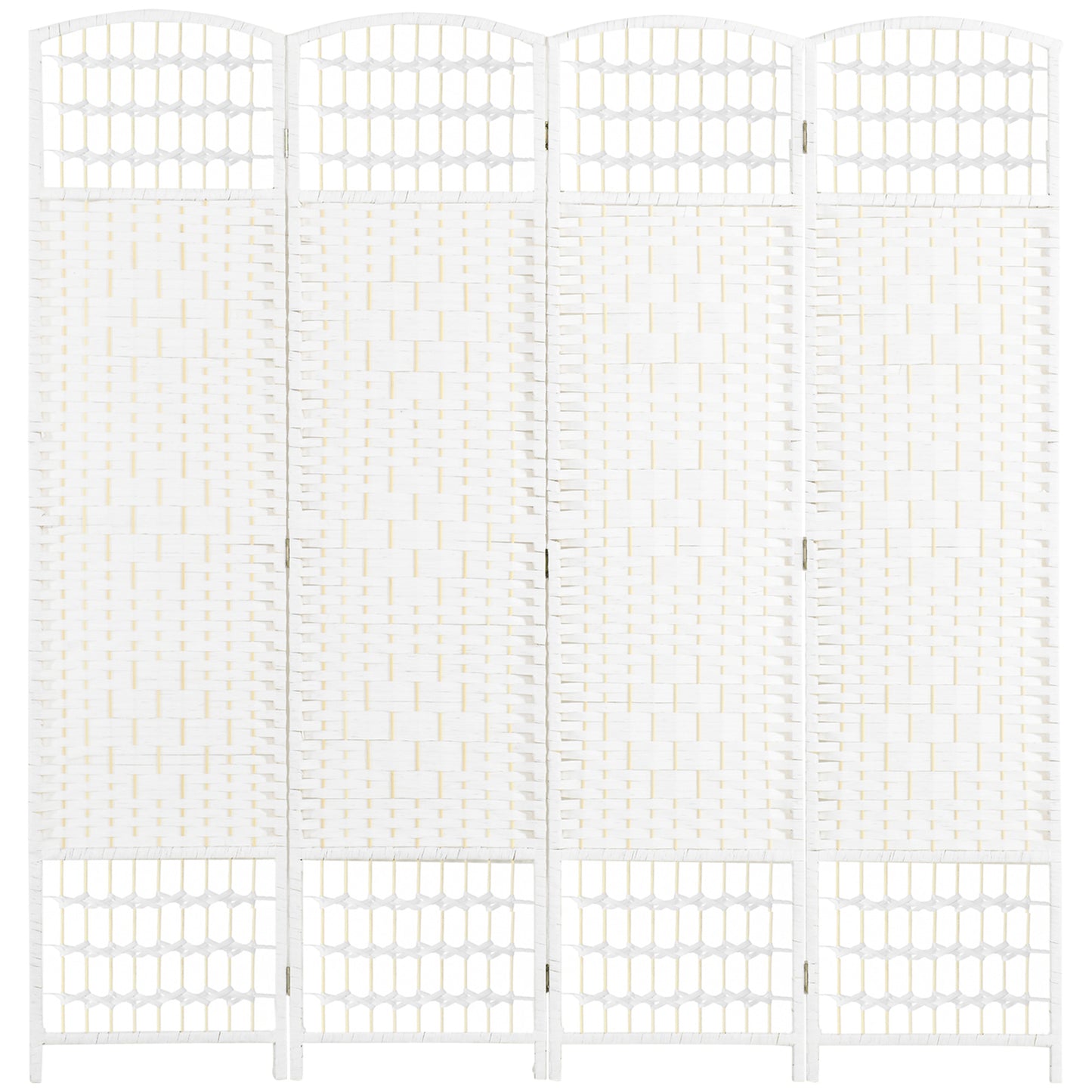 Photo of HOMCOM 4 Panel Folding Room Divider, Privacy Screen, Paravent Partition Separator for Living Room, Bedroom, White in White colour on a white background