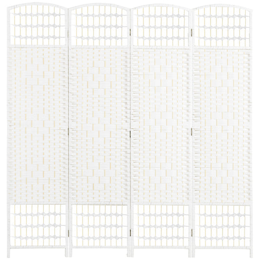 Photo of HOMCOM 4 Panel Folding Room Divider, Privacy Screen, Paravent Partition Separator for Living Room, Bedroom, White in White colour on a white background