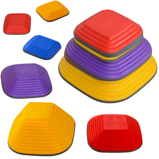 Photo of AIYAPLAY Balance Stepping Stones for Kids, 6-Piece Non-Slip Stackable River Stones, Obstacle Courses for Balance and Motor Skill in Skill colour on a white background