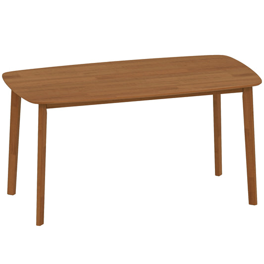 Photo of HOMCOM Pine Wood Rectangular Dining Table - Light Brown in Brown colour on a white background