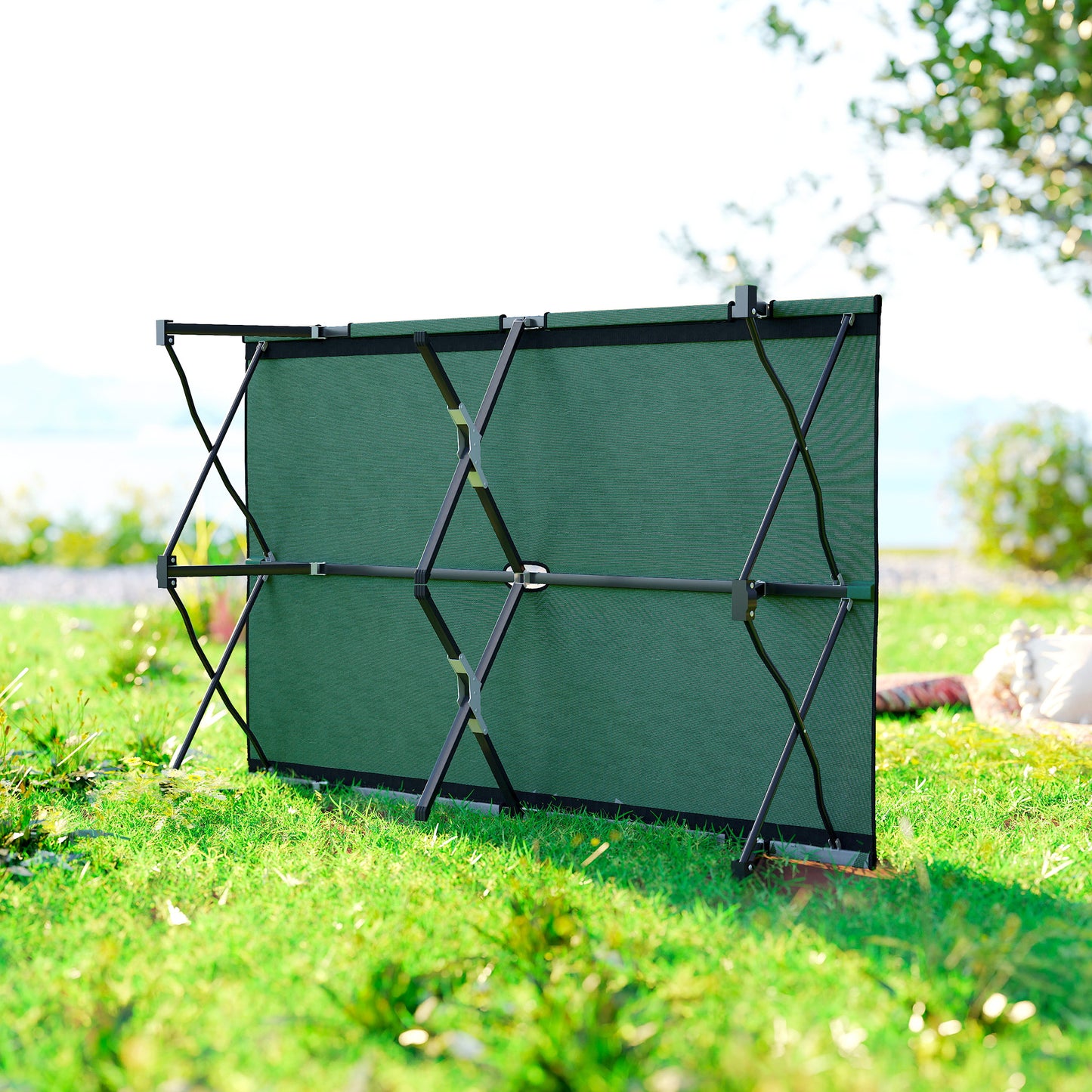 Outsunny Double Camping Cot Bed, with Bag - Green