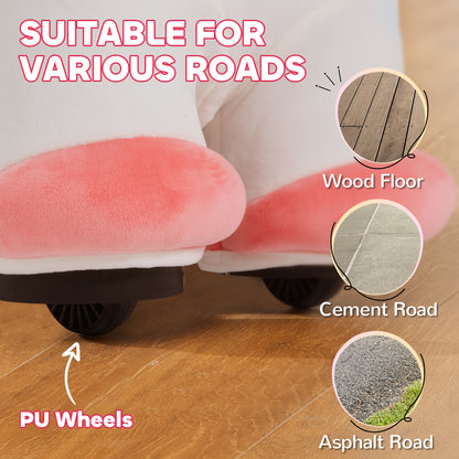 AIYAPLAY ride-on unicorn pink feet and black PU wheels
