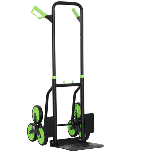 Photo of DURHAND Six-Wheel Folding  Sack Barrow Trolley - Black/Green in Black/Green colour on a white background