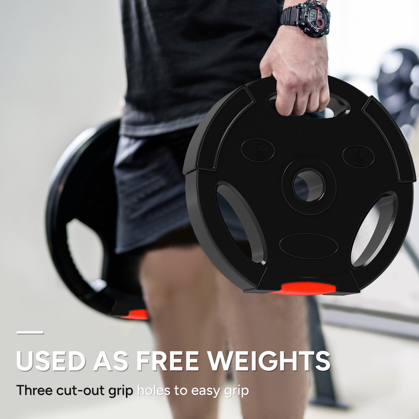 SPORTNOW Weight Plates Set, with Two 7.5kg and Two 5kg weights, Black