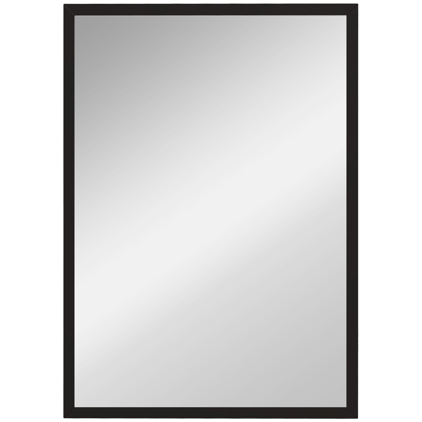 Photo of HOMCOM Wall Bathroom Mirror, 70 x 50 cm Wall-Mounted Mirror for Living Room, Bedroom, Hallway, Black in Black colour on a white background