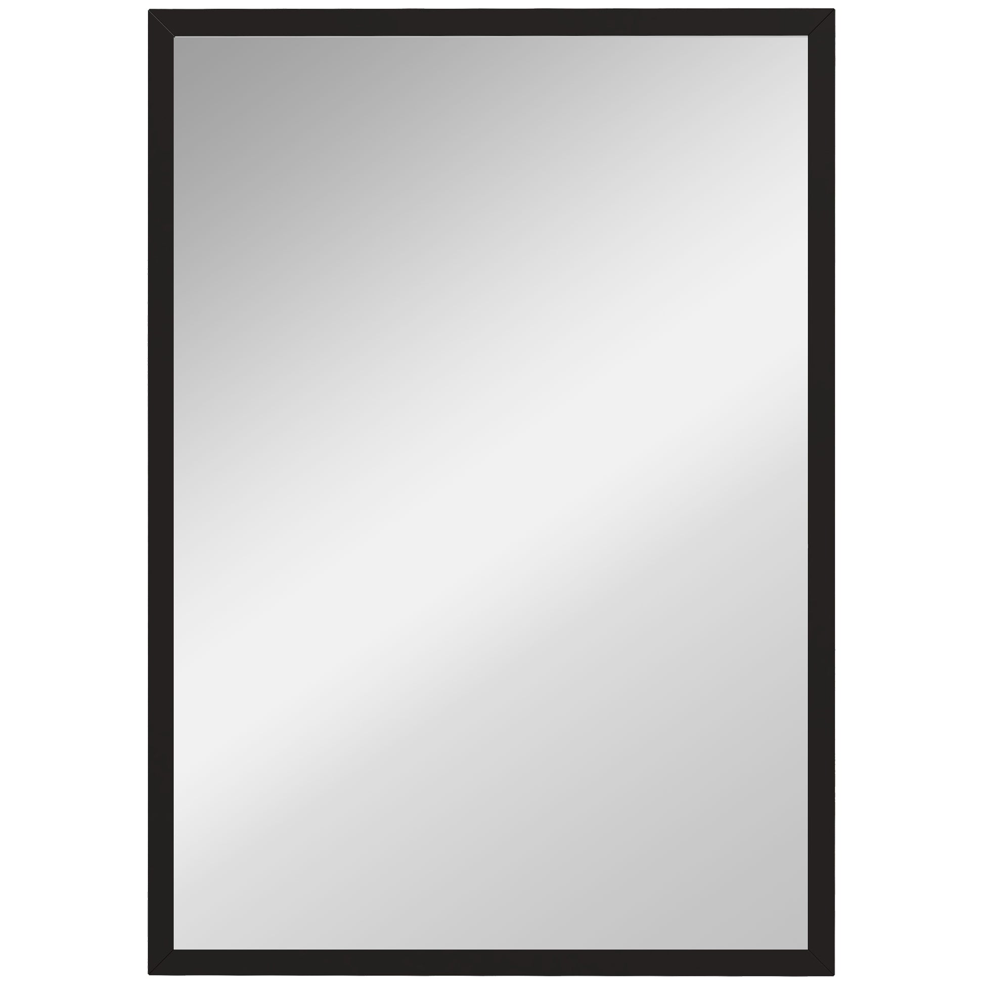 Photo of HOMCOM Wall Bathroom Mirror, 70 x 50 cm Wall-Mounted Mirror for Living Room, Bedroom, Hallway, Black in Black colour on a white background
