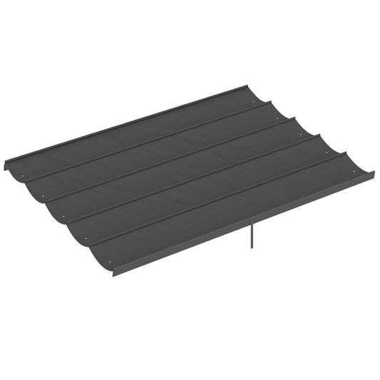 Photo of Outsunny Retractable Pergola Cover, 3.5 x 2.6 m Replacement Canopy Fabric for 4 x 3 m Frame, Roof Top Only, Dark Grey in Grey colour on a white background