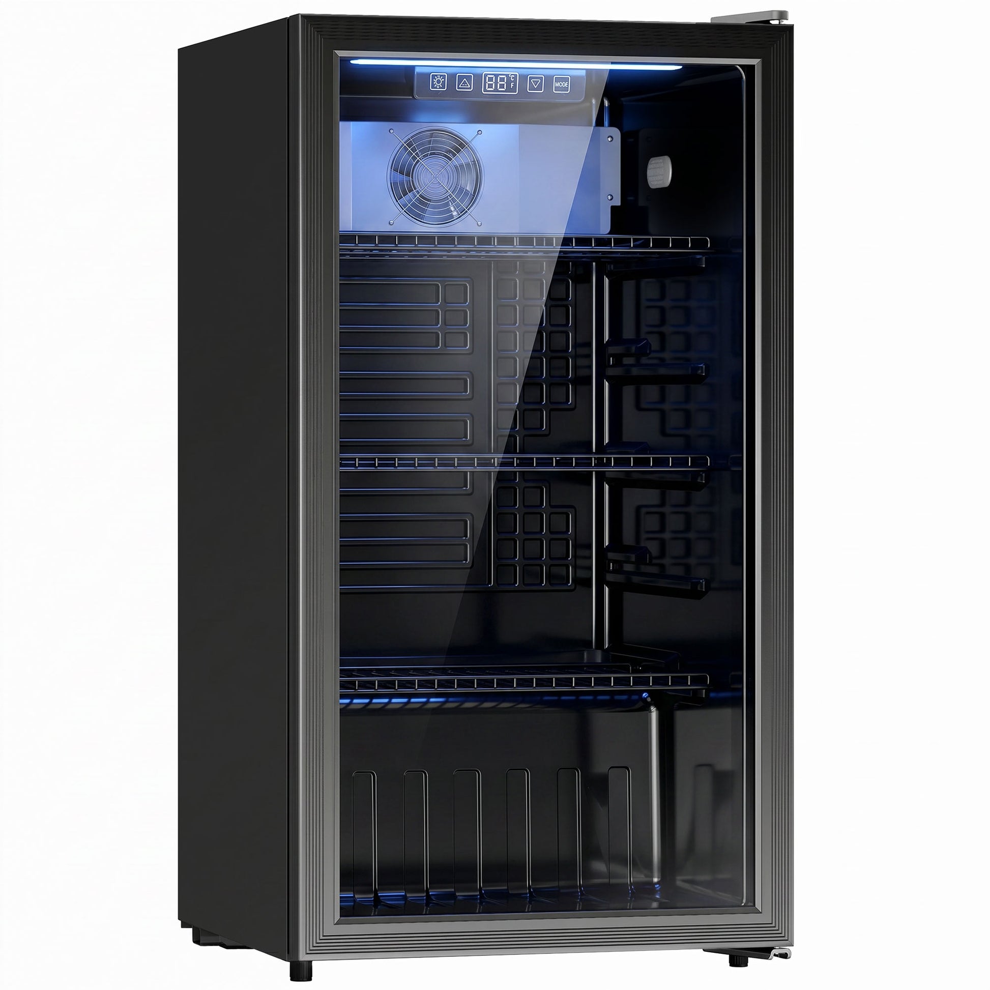 Photo of HOMCOM 90L Drinks Fridge, 139 Can Under Counter Freestanding Beer Fridge with LED Light in Light colour on a white background