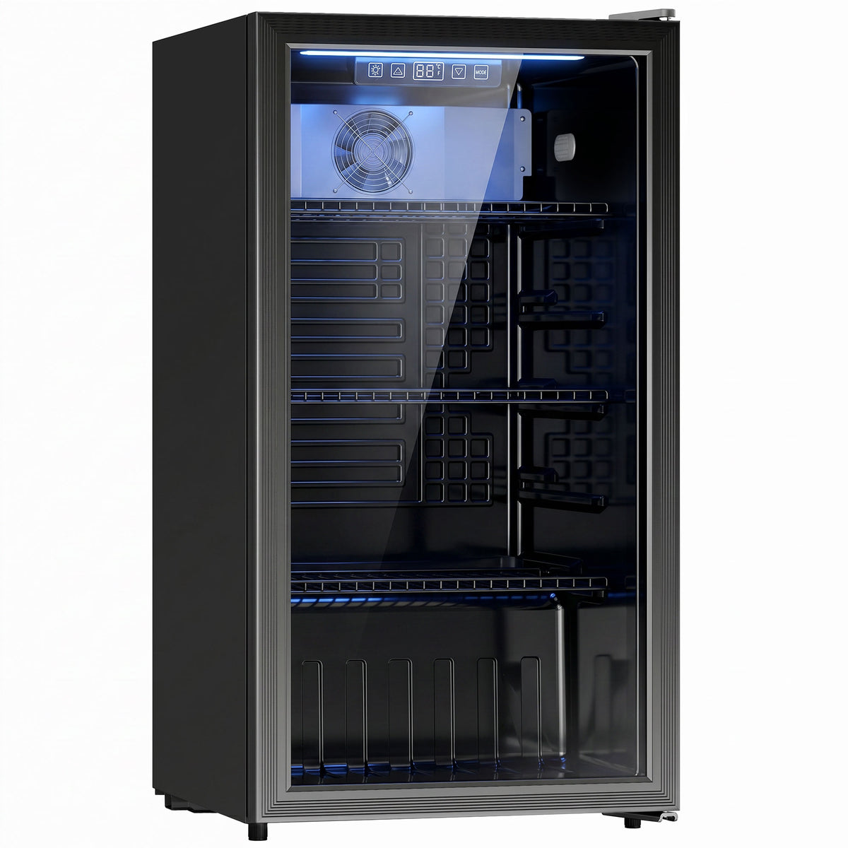 Photo of HOMCOM 90L Drinks Fridge, 139 Can Under Counter Freestanding Beer Fridge with LED Light in Light colour on a white background
