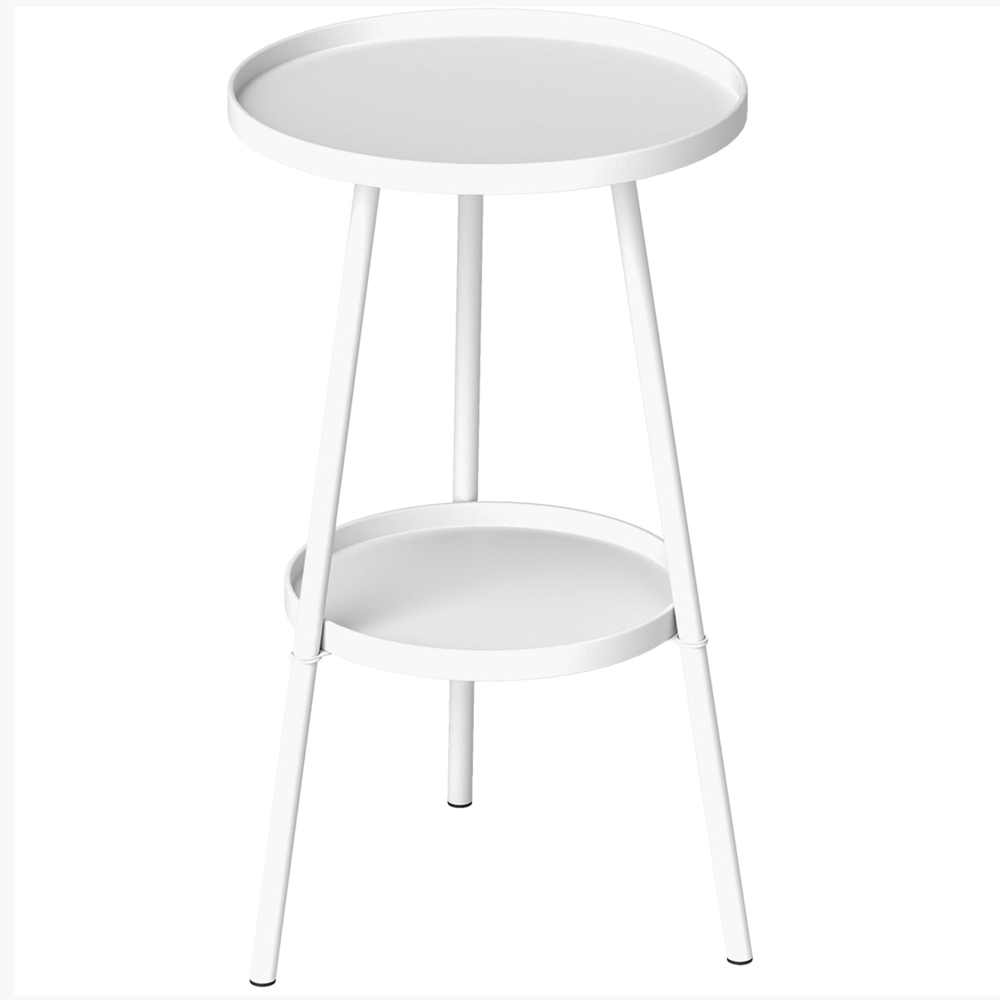 Photo of Outsunny Two-Tier Metal Garden Table - White in White colour on a white background