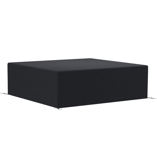 Photo of Outsunny 600D Oxford Outdoor Garden Furniture Sofa Set Cover, Waterproof Anti-UV Rattan Sun Lounger Protection Protector Cover, 225L x 210W x 70Hcm, Black in Black colour on a white background
