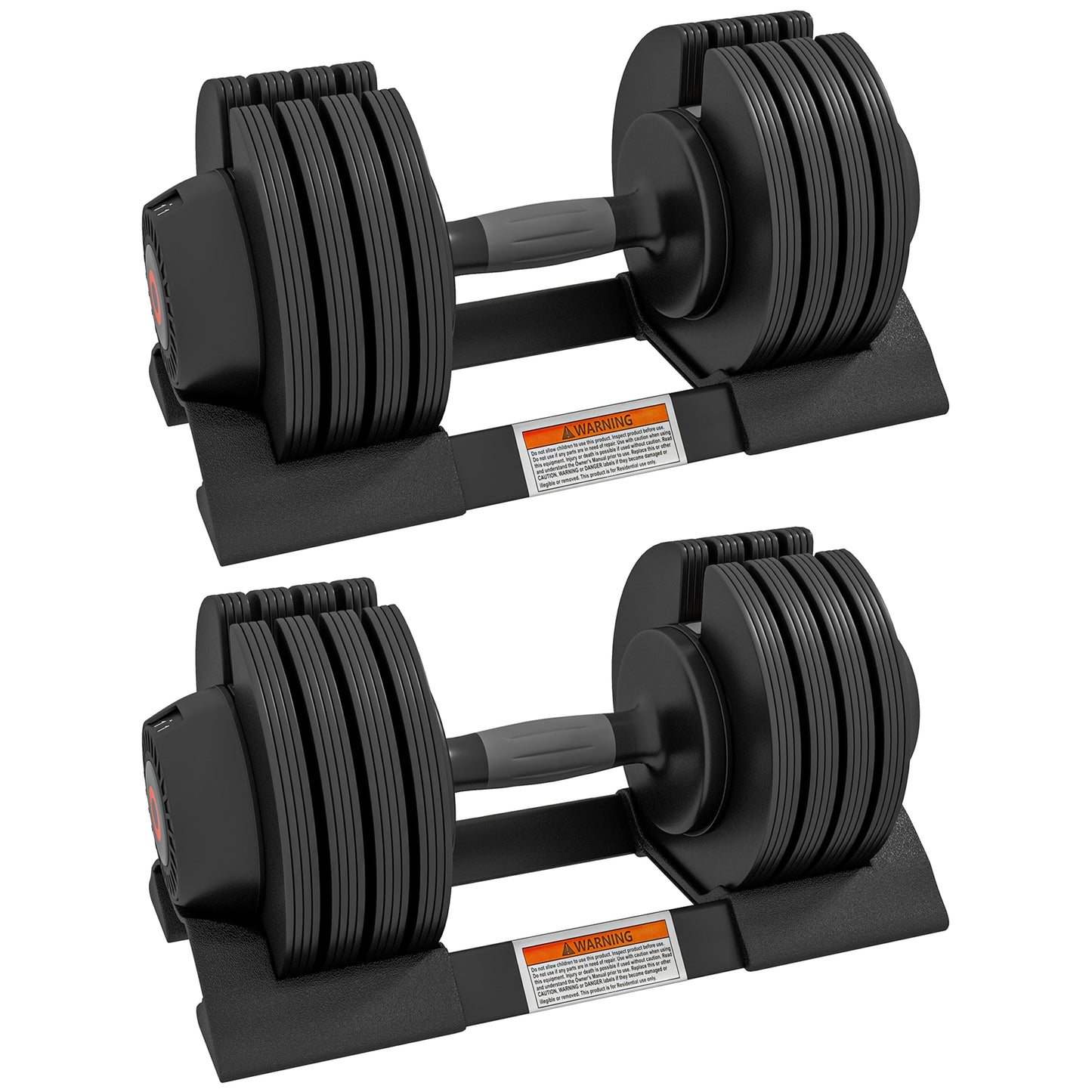 Photo of SPORTNOW 2 x 20KG Adjustable Dumbbells Set, 4-in-1 Weights Set with Storage Tray and Non-Slip Handle, Home Gym Fitness Equipment, Black in Black colour on a white background