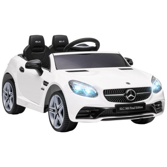 Photo of HOMCOM Benz SLC 300  Licensed 12V Kids Electric Ride On, with Music, Remote Control, LED Headlights, Horn, White in White colour on a white background