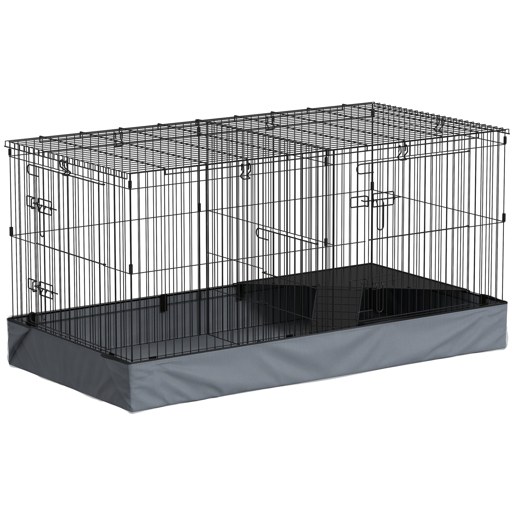 Photo of PawHut 2 in 1 Guinea Pig Cage, Rabbit Cage Pet Playpen with 2 Separate Area, Waterproof Oxford Fabric Floor for Hedgehogs in Hedgehogs colour on a white background
