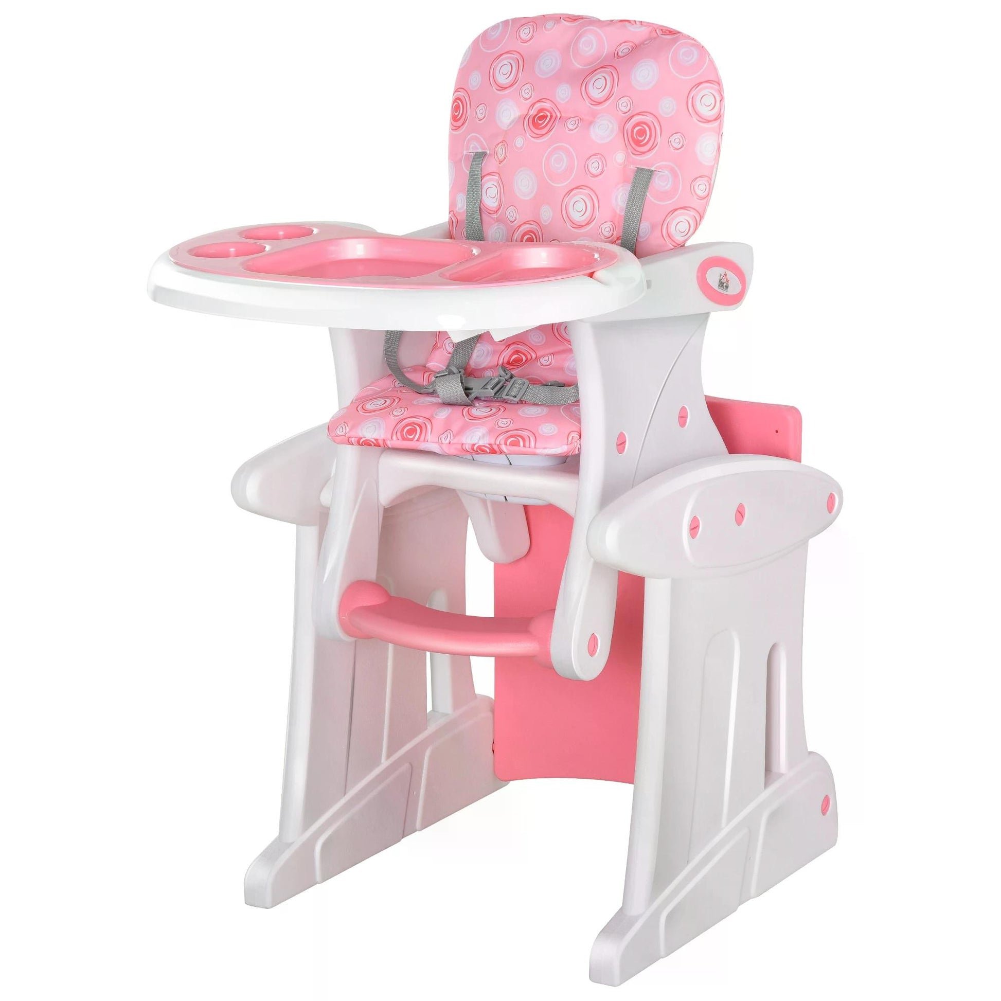 Photo of HOMCOM HDPE 3-in-1 Baby Booster High Chair Pink in Pink colour on a white background