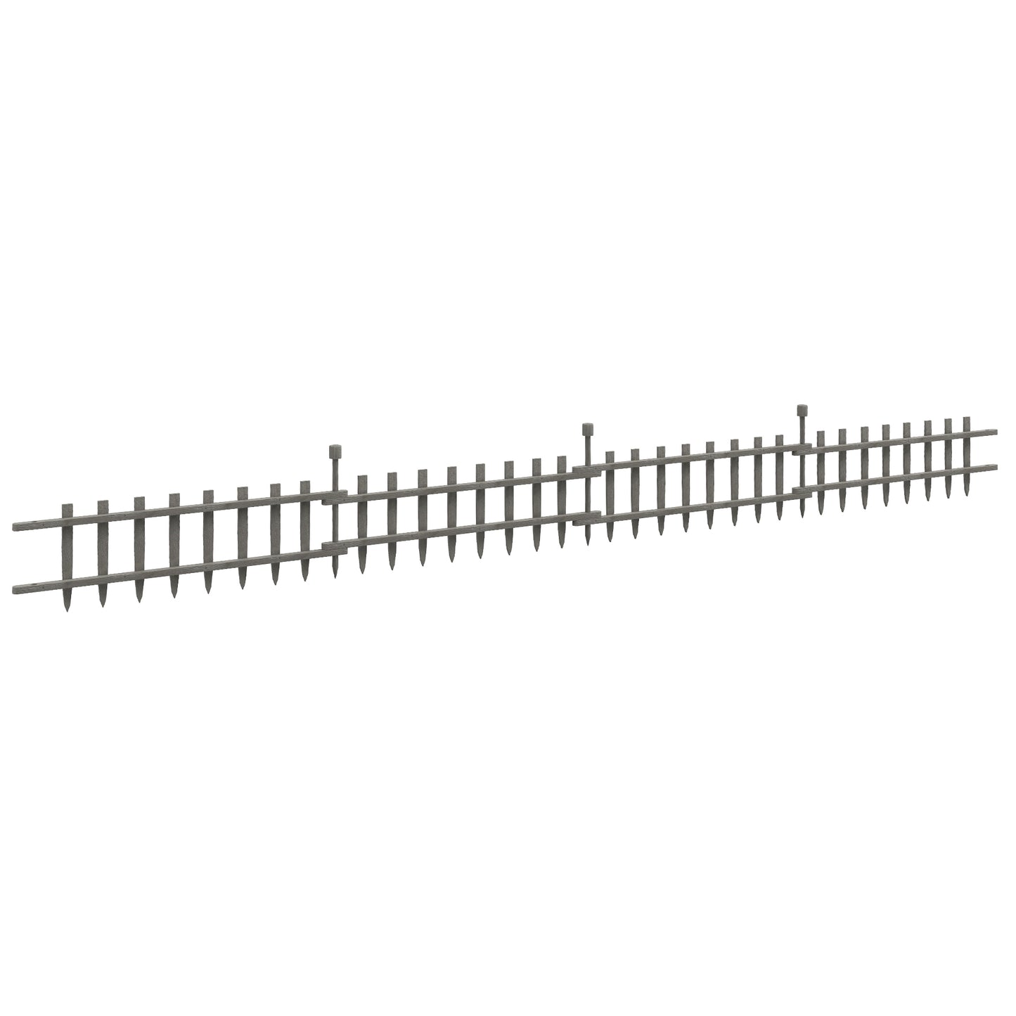 Photo of Outsunny 4PCs Wooden Garden Fencing Landscape Edging, Grey in Grey colour on a white background