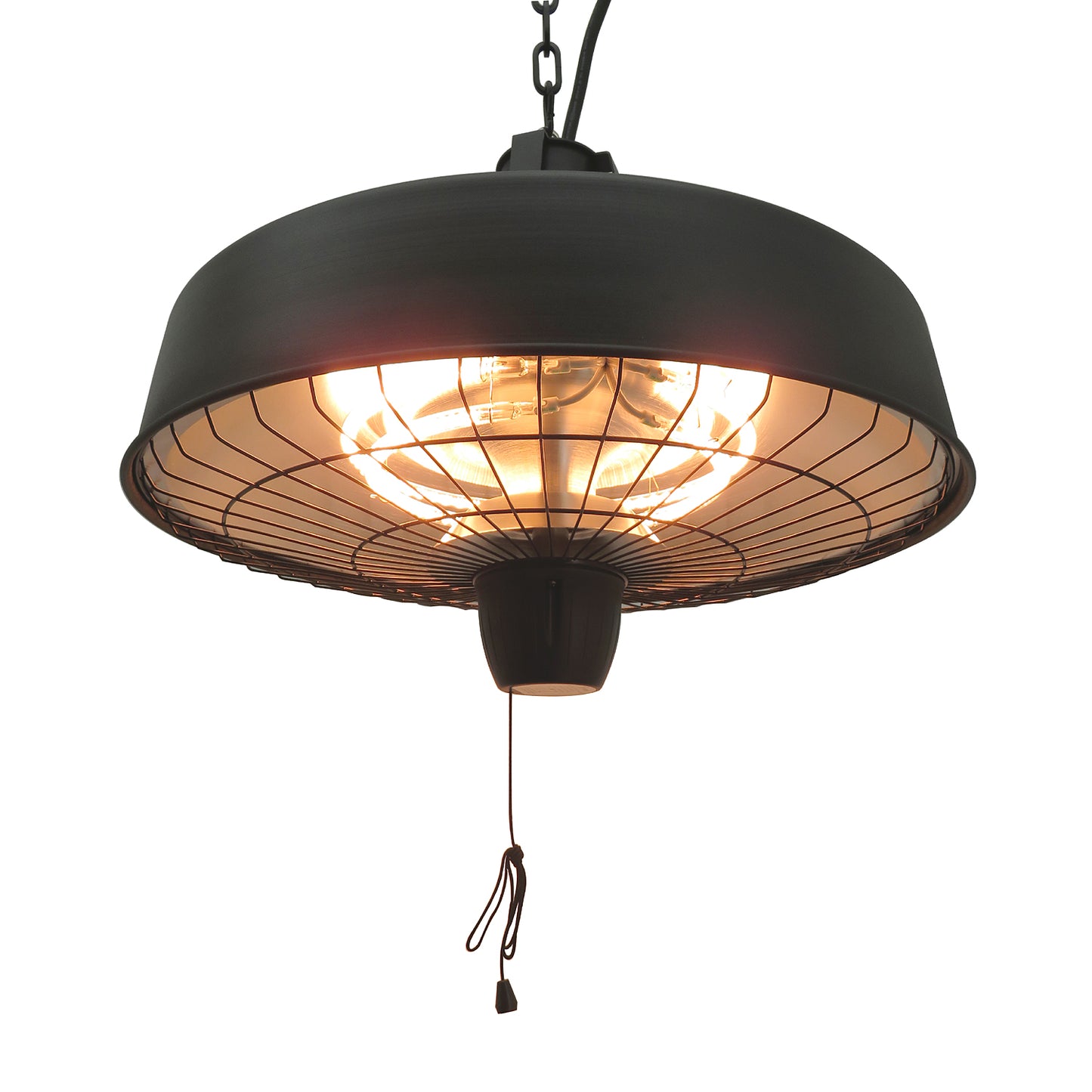 Photo of Outsunny Adjustable Power 1000/2500W Infrared Halogen Electric Patio Light Heater, Ceiling Hanging Mount -Black in -Black colour on a white background