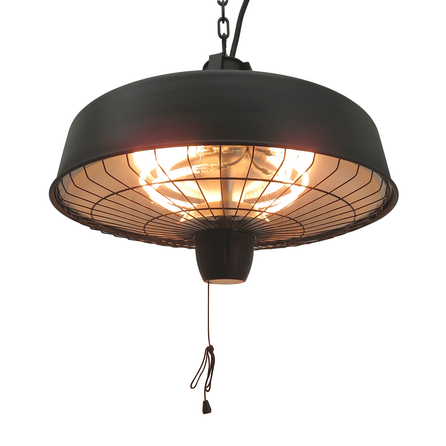 Photo of Outsunny Adjustable Power 1000/2500W Infrared Halogen Electric Patio Light Heater, Ceiling Hanging Mount -Black in -Black colour on a white background