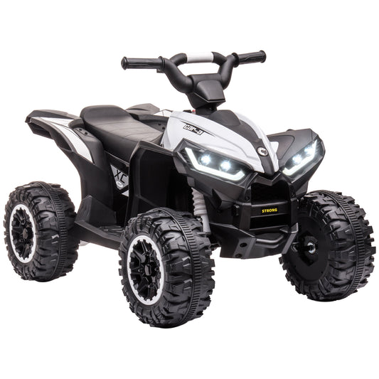Photo of HOMCOM 12V Ride-On Quad Bike w/ Music, Horn, for Ages 3-5 Years - White in White colour on a white background