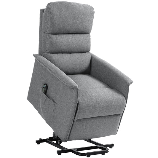Photo of HOMCOM Electric Riser Recline Armchair, with Footrest - Grey in Grey colour on a white background