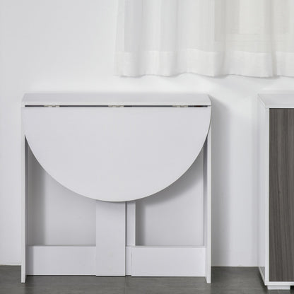 HOMCOM folding table shown compact with both leaves folded down