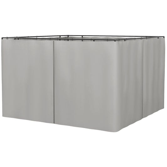 Photo of Outsunny Set of Four 3 x 3m Gazebo Replacement Walls - Light Grey in Grey colour on a white background