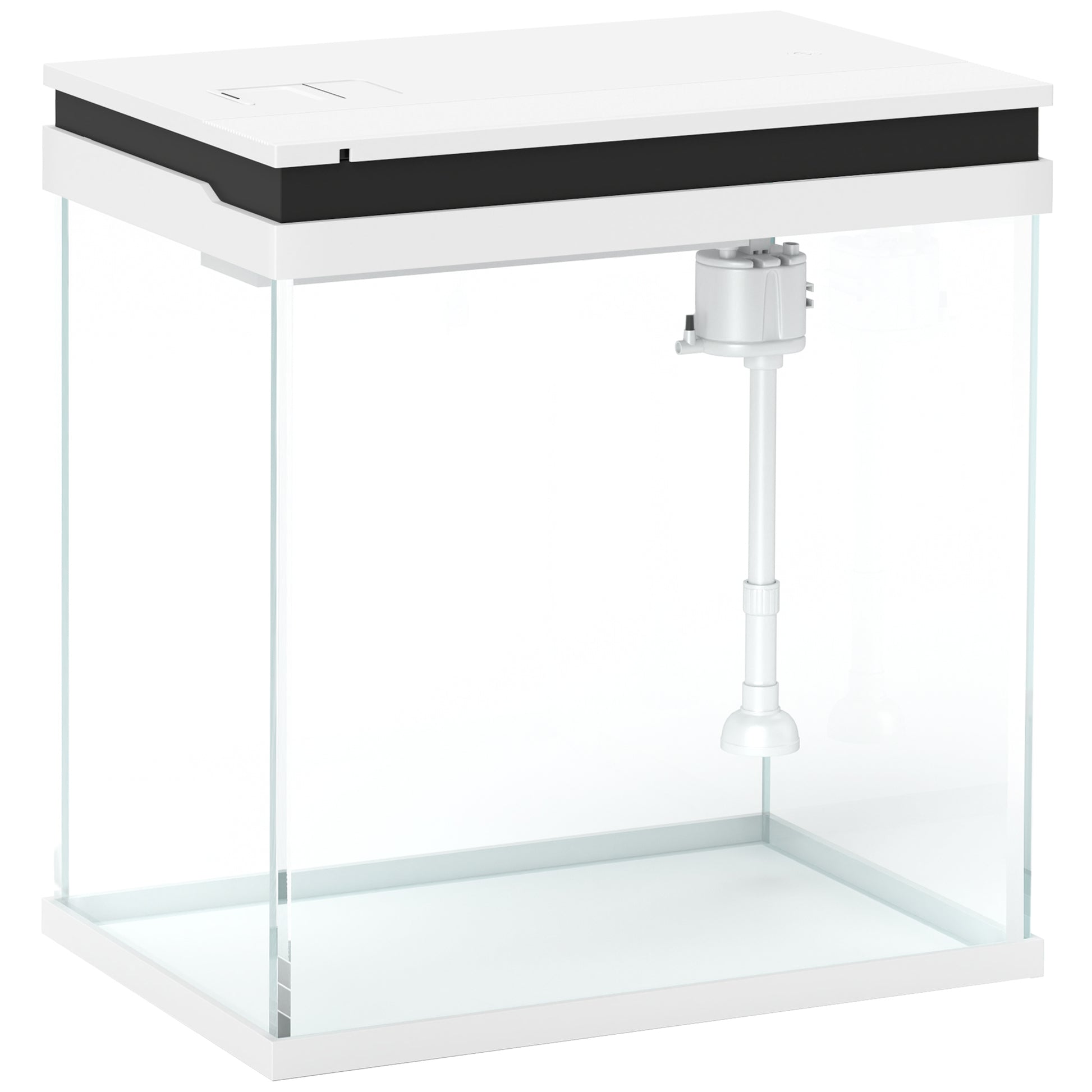 Photo of PawHut 14L Glass Fish Tank With Filter System, LED Lights, Water Pump, White in White colour on a white background
