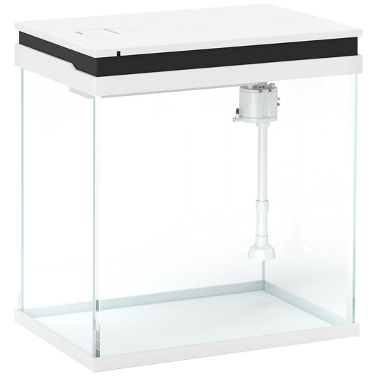 Photo of PawHut 14L Glass Fish Tank With Filter System, LED Lights, Water Pump, White in White colour on a white background