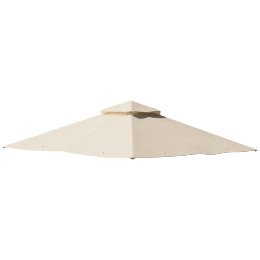 Photo of Outsunny 3x3(m) Replacement Gazebo Canopy, Double Tier Roof Top for Garden, Patio, Outdoor, Beige (TOP ONLY) in ONLY) colour on a white background