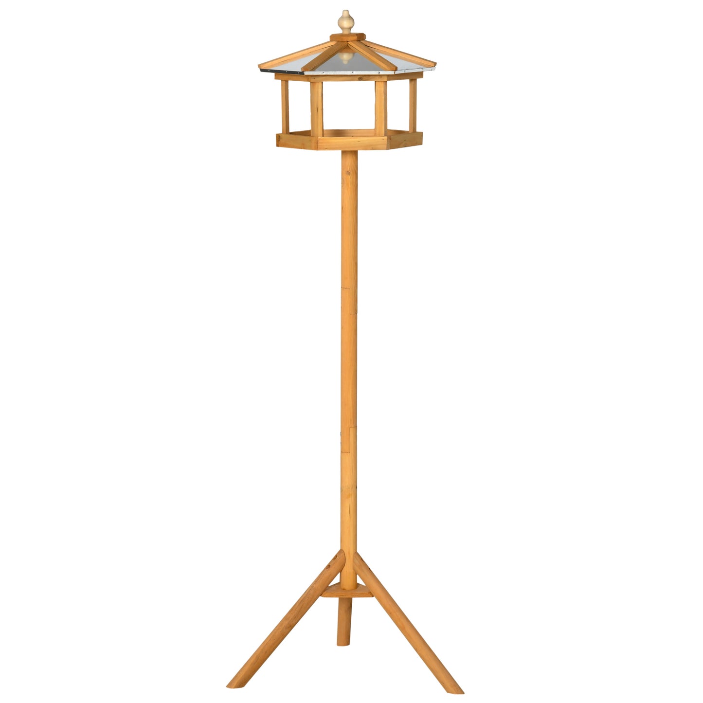 Photo of PawHut Wooden Bird Table for the garden Feeding Station, 153Hcm in 153Hcm colour on a white background