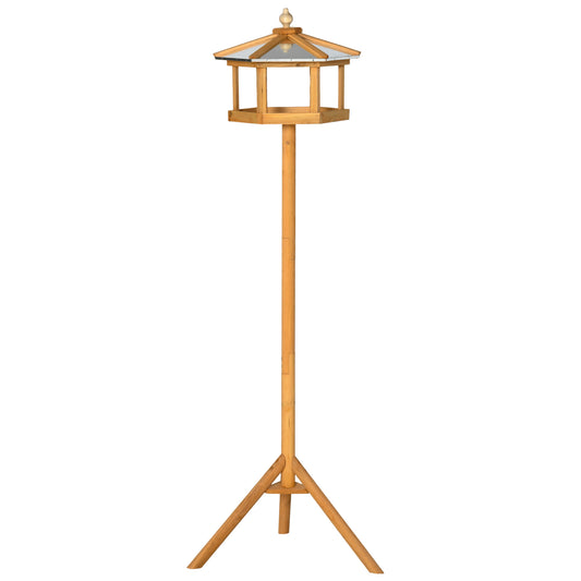 Photo of PawHut Wooden Bird Table for the garden Feeding Station, 153Hcm in 153Hcm colour on a white background