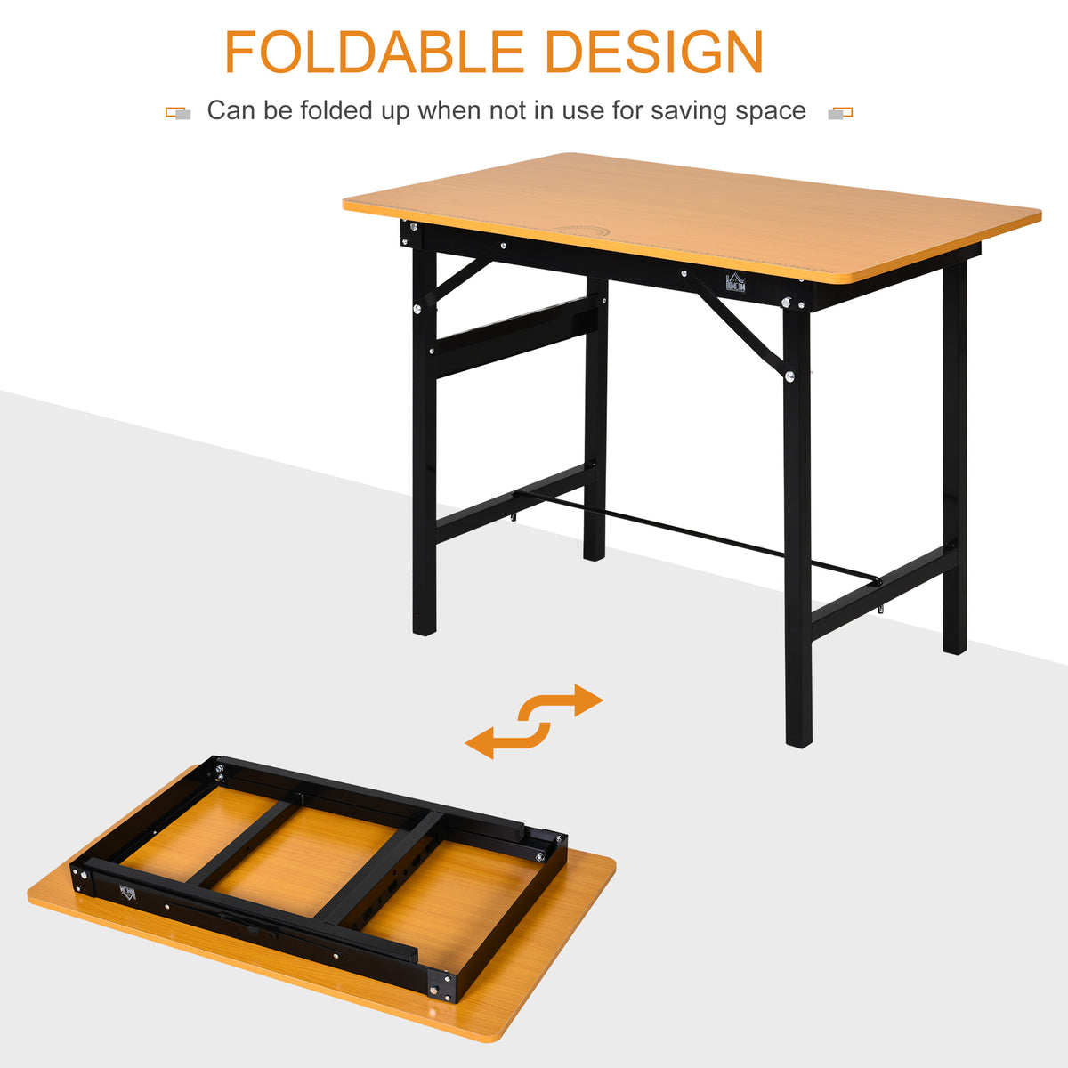 HOMCOM workbench shown upright and folded for storage