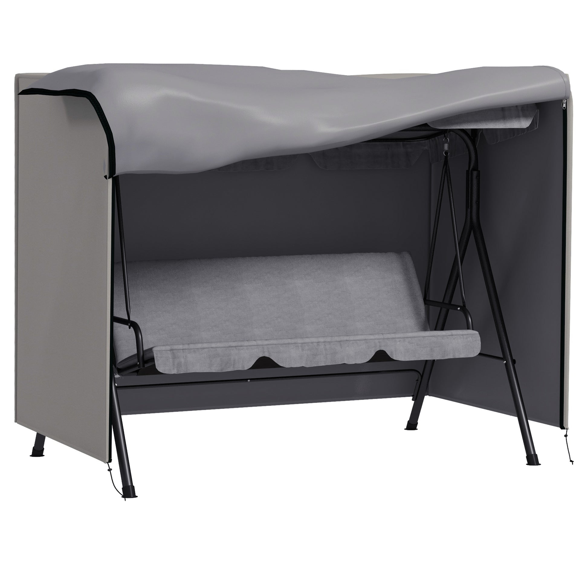 Photo of Outsunny 205 x 124cm Three-Seater Swing Chair Protective Cover Grey in Grey colour on a white background