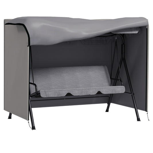 Photo of Outsunny 205 x 124cm Three-Seater Swing Chair Protective Cover Grey in Grey colour on a white background