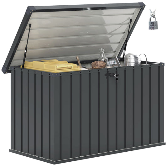 Photo of Outsunny 400L Galvanised Steel Garden Storage Box in Box colour on a white background