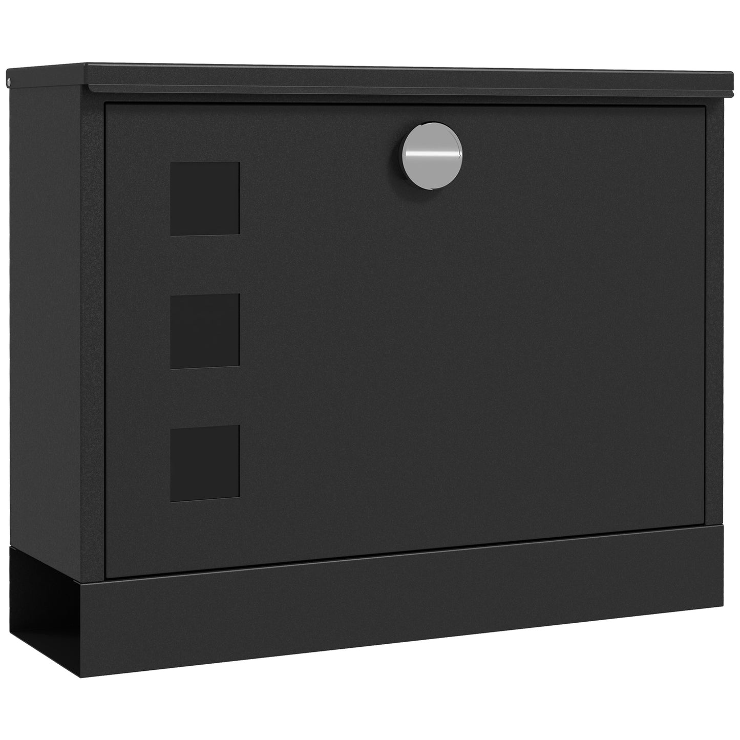 Photo of HOMCOM Wall Mounted Letterbox, Weatherproof Post Box, Modern Mailbox with 2 Keys and Viewing Windows, Easy to Install in Install colour on a white background