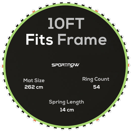 Photo of SPORTNOW Trampoline Replacement Mat with Spring Pull Tool, 54 V-Hooks, for 10ft Trampoline using 14cm Springs, Green in Green colour on a white background