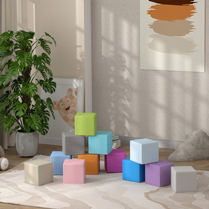 HOMCOM soft play blocks in assorted colors arranged in a low stack