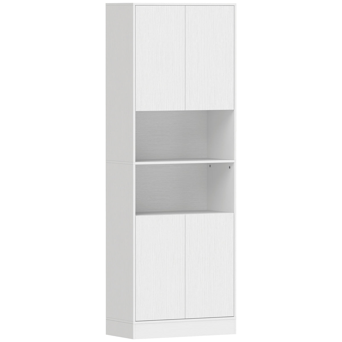 Photo of HOMCOM 170 cm Kitchen Pantry Cabinet, Freestanding Storage Cabinet with Soft-Close Hinges, White Wood Effect in Effect colour on a white background