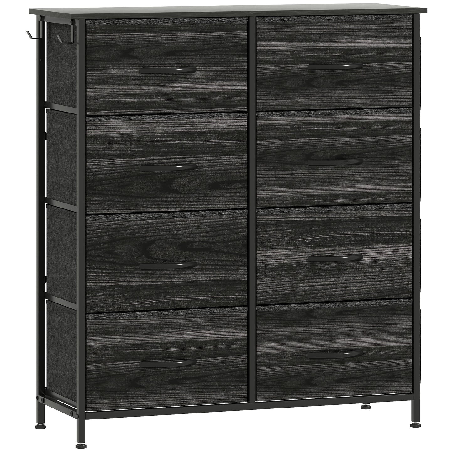 Photo of HOMCOM Chest of Eight Fabric Drawers - Black in Black colour on a white background