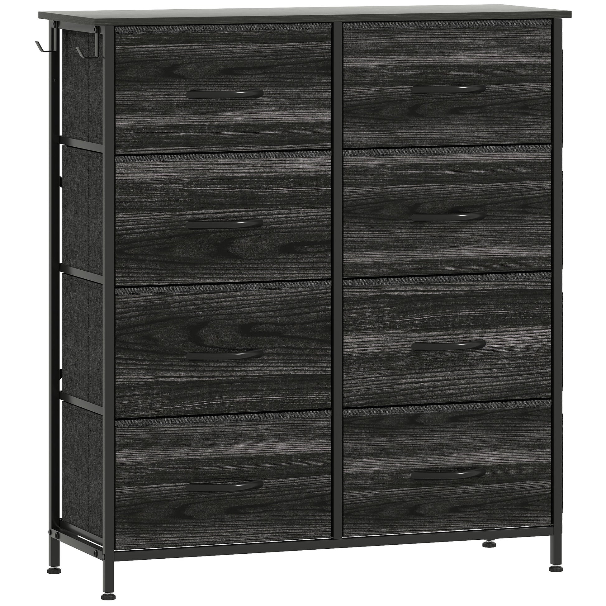 Photo of HOMCOM Chest of Eight Fabric Drawers - Black in Black colour on a white background