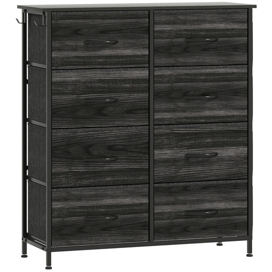 Photo of HOMCOM Chest of Eight Fabric Drawers - Black in Black colour on a white background